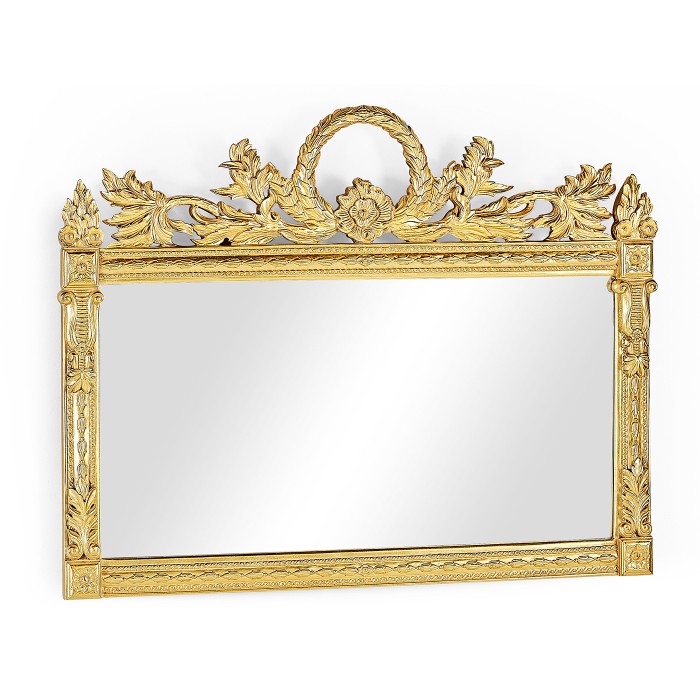 Empire Style Overmantle Mirror Circular Wreath