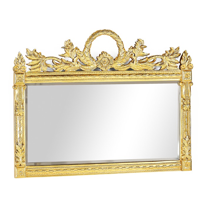 Empire Style Overmantle Mirror Circular Wreath