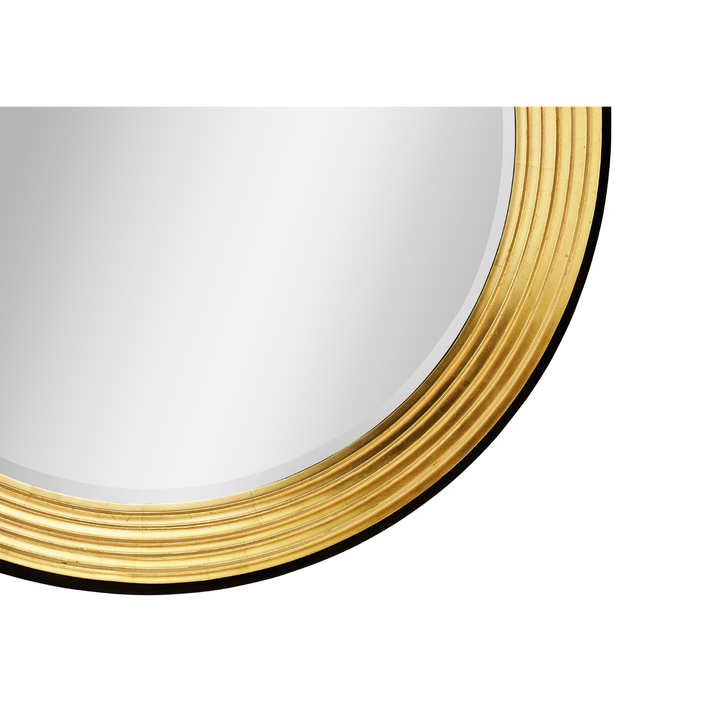 Contemporary Circular Recessed Gilded Mirror