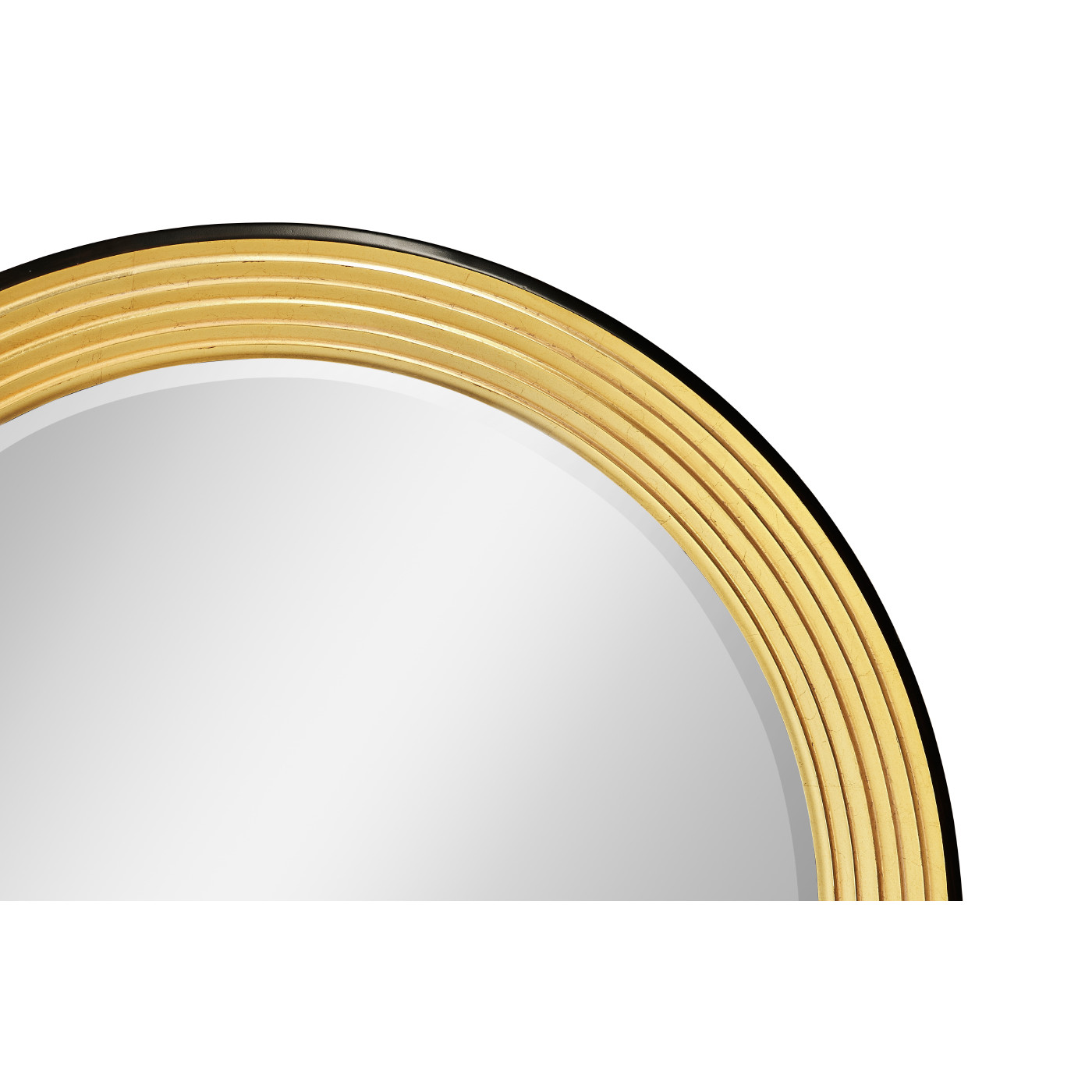 Contemporary Circular Recessed Gilded Mirror