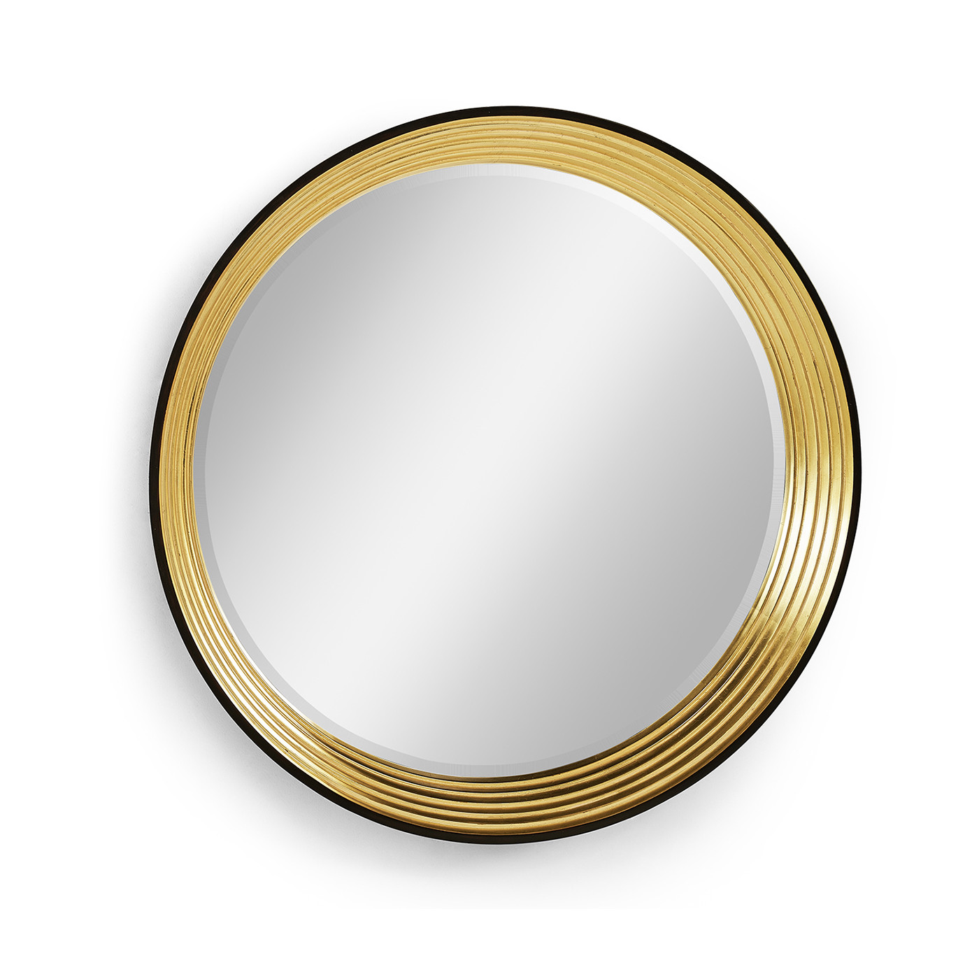 Contemporary Circular Recessed Gilded Mirror