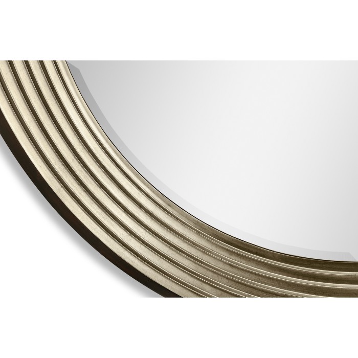 Contemporary Circular Recessed Silver Mirror