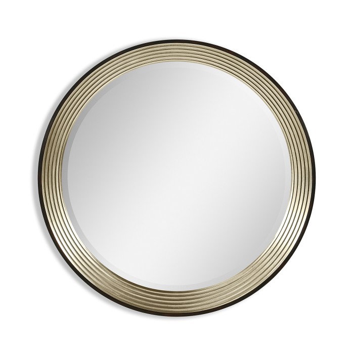 Contemporary Circular Recessed Silver Mirror