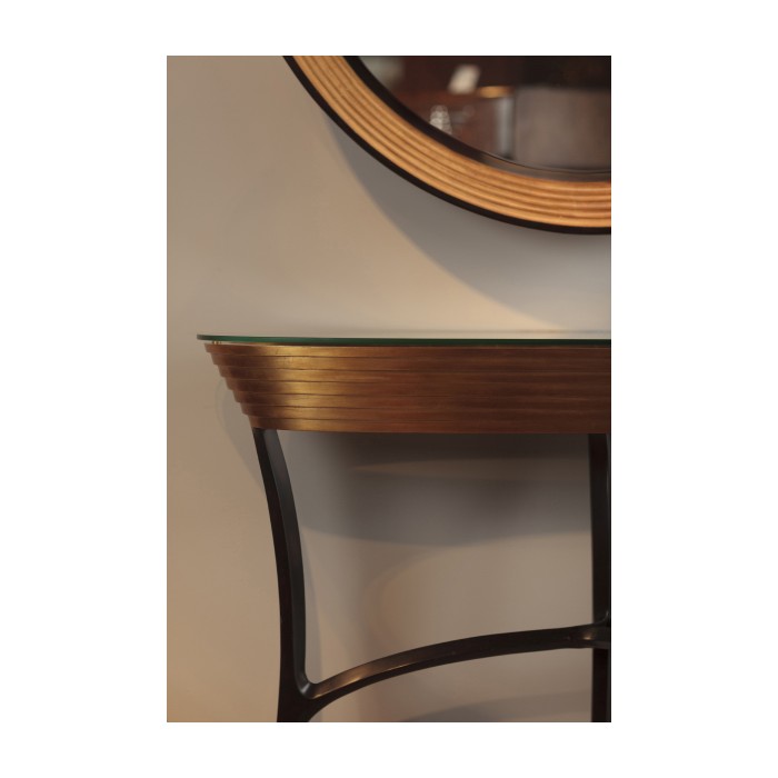 Contemporary Circular Recessed Silver Mirror