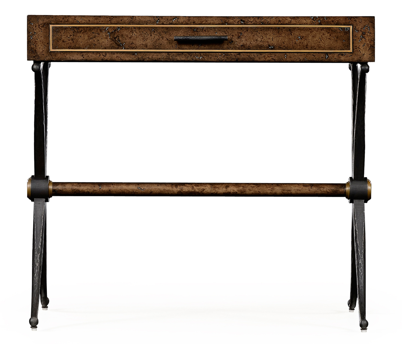 Hammered Iron Side Table with Drawer