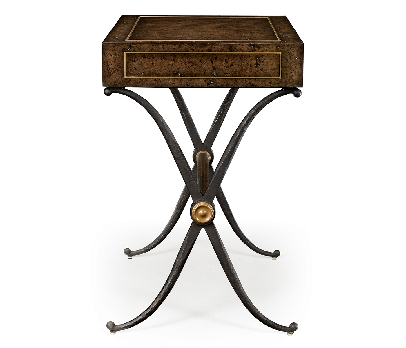 Hammered Iron Side Table with Drawer