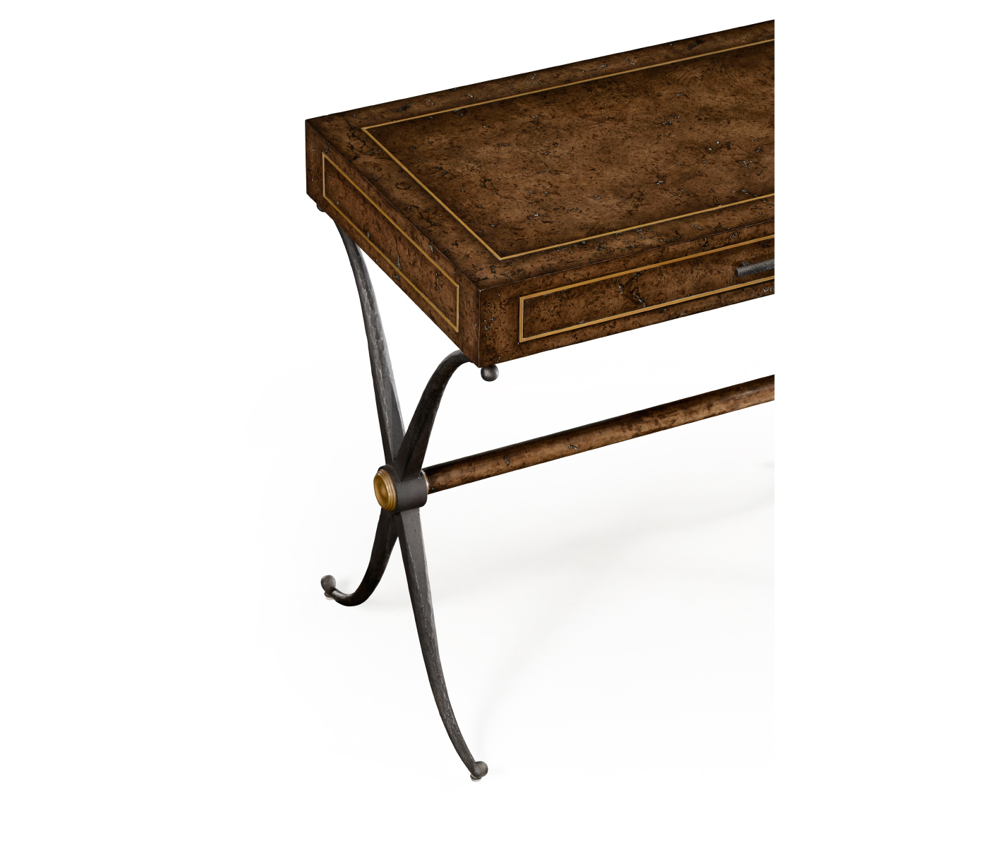 Hammered Iron Side Table with Drawer