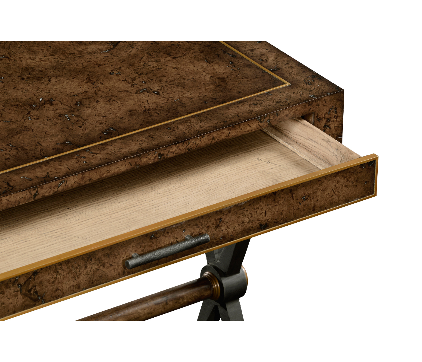 Hammered Iron Side Table with Drawer