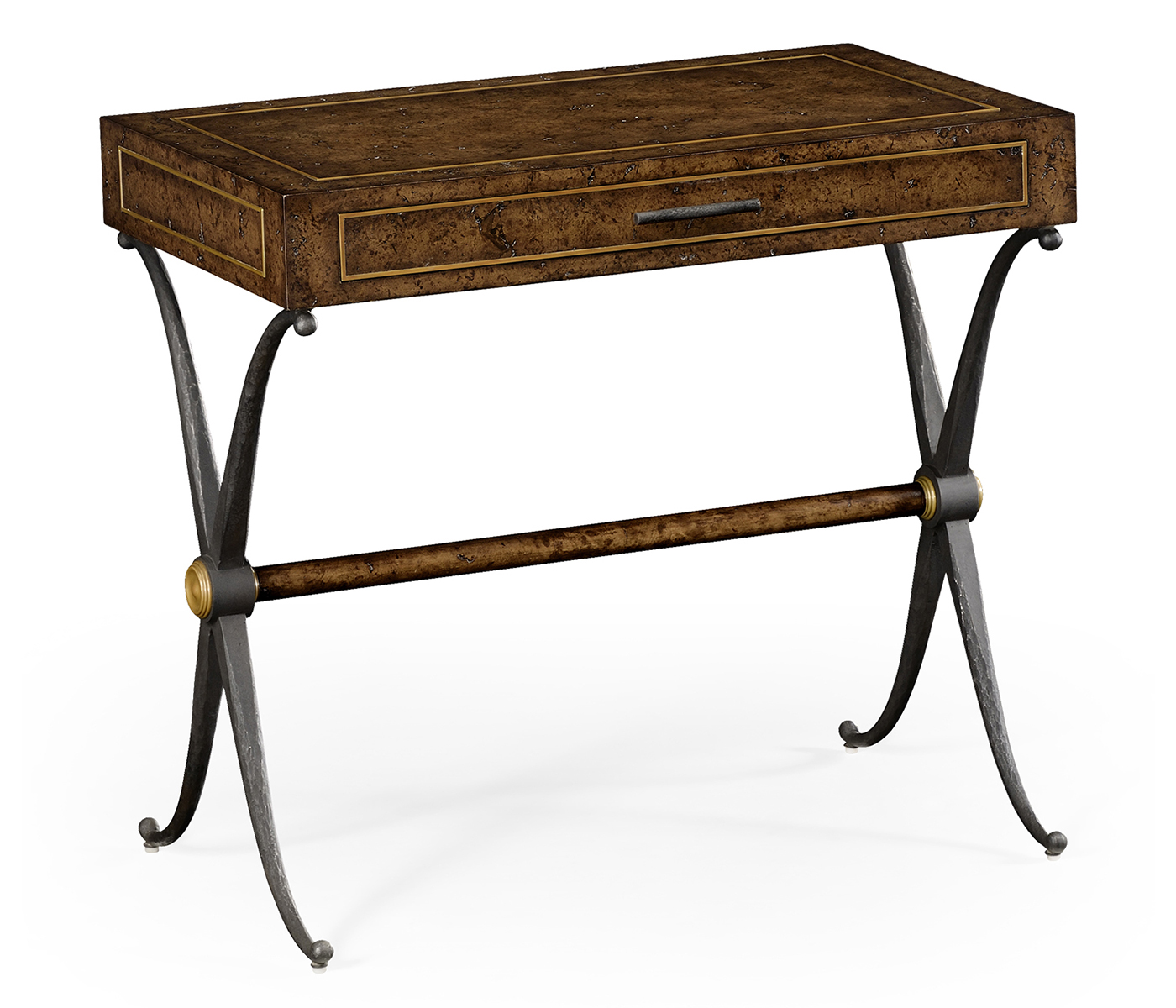 Hammered Iron Side Table with Drawer