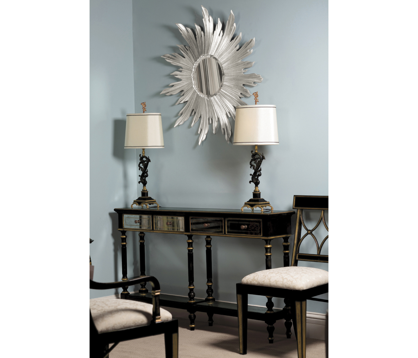 Small Silver Sunburst Mirror