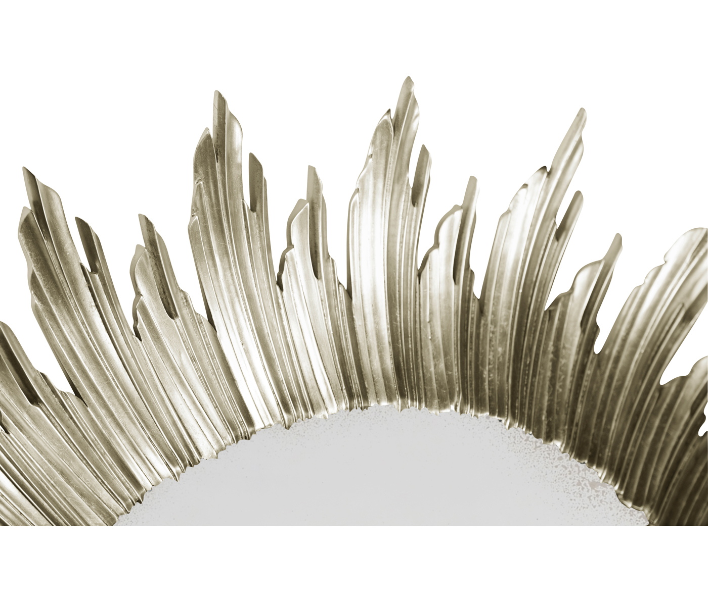 Large silver sunburst mirror