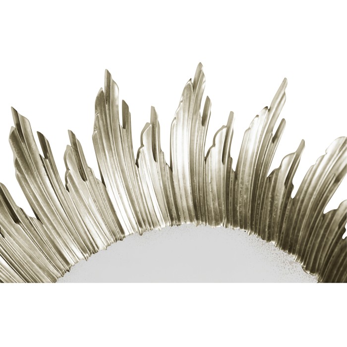 Large silver sunburst mirror