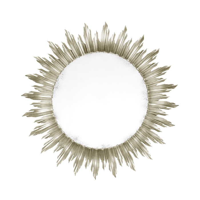 Large silver sunburst mirror