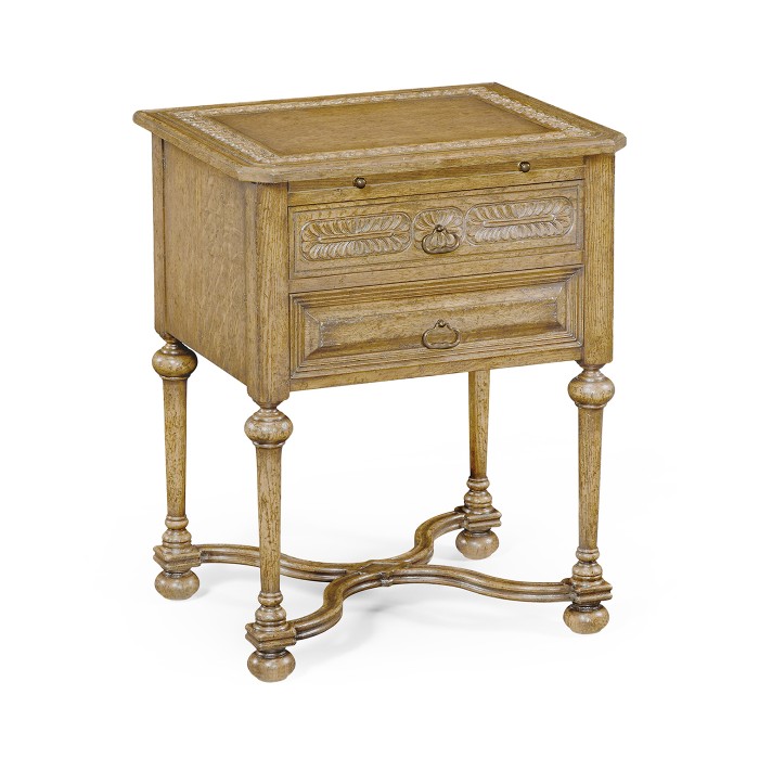 Tudorbethan Natural Oak Side Table with Slide