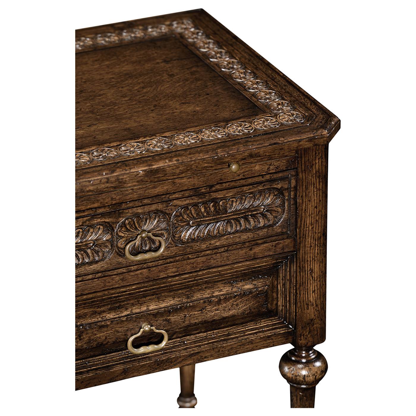 Tudorbethan Dark Oak Side Table with Slide