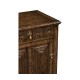 Pair Of Linenfold Dark Oak Bedside Cabinets