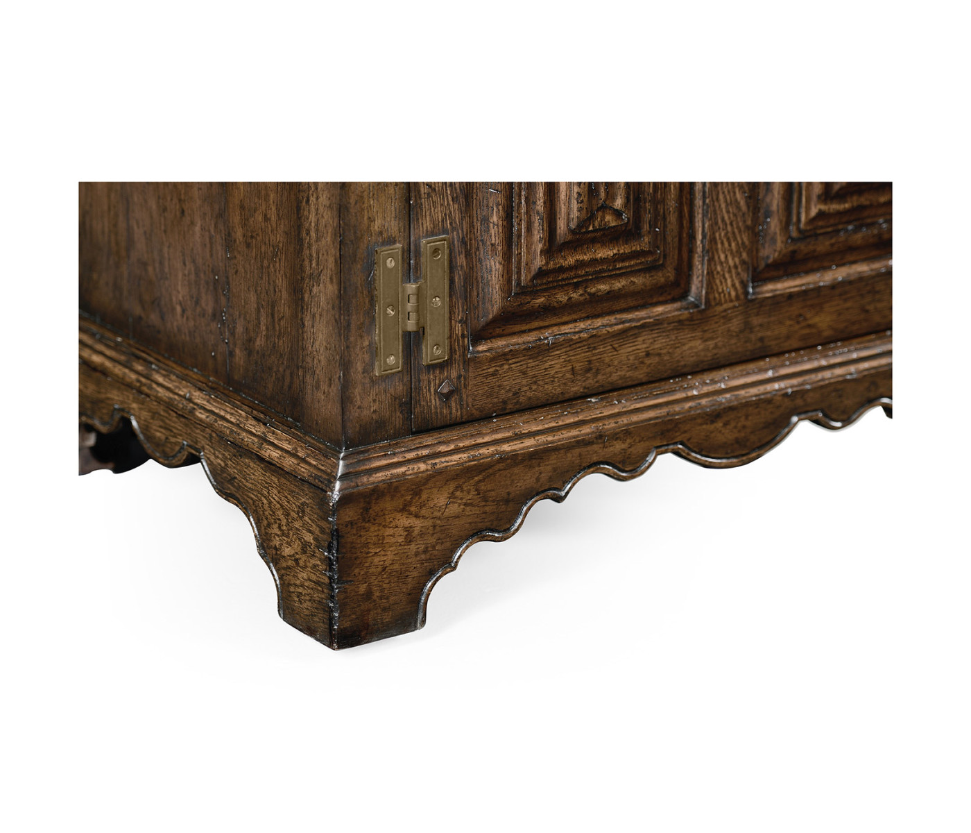 Pair Of Linenfold Dark Oak Bedside Cabinets
