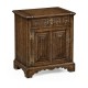 Pair Of Linenfold Dark Oak Bedside Cabinets
