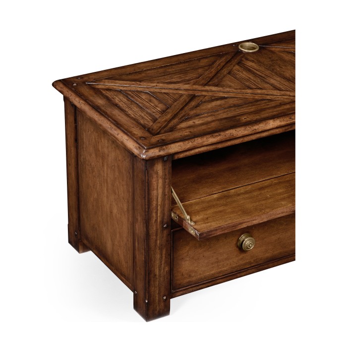 Rectangular parquet entertainment unit