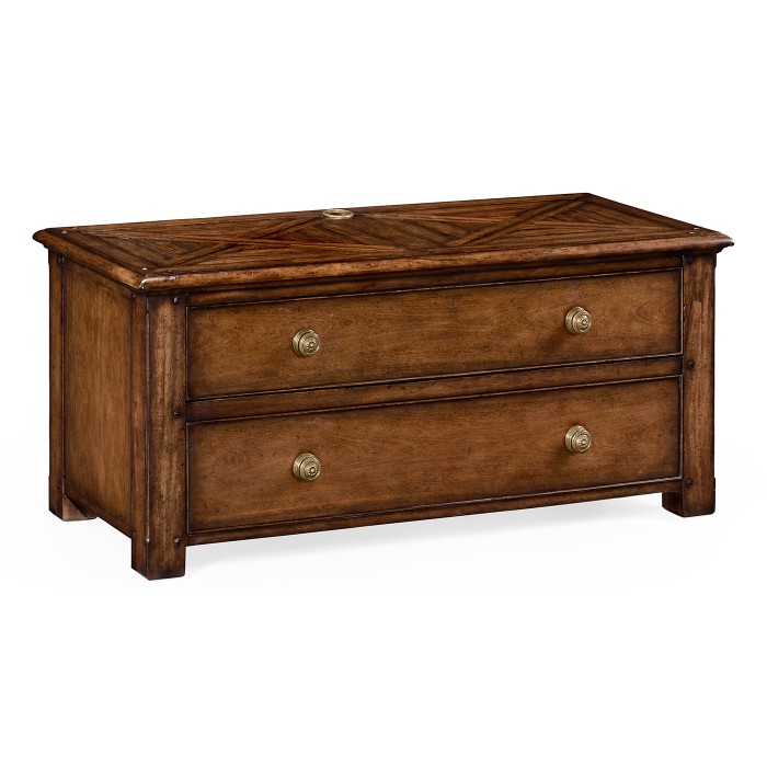 Rectangular parquet entertainment unit