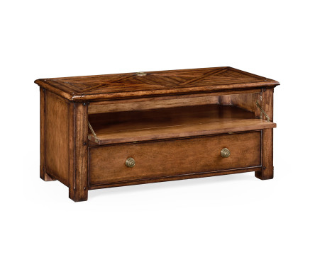 Rectangular parquet entertainment unit
