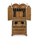 Queen Anne Pollard Bureau Cabinet with Mirrored Doors