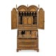 Queen Anne Pollard Bureau Cabinet with Mirrored Doors
