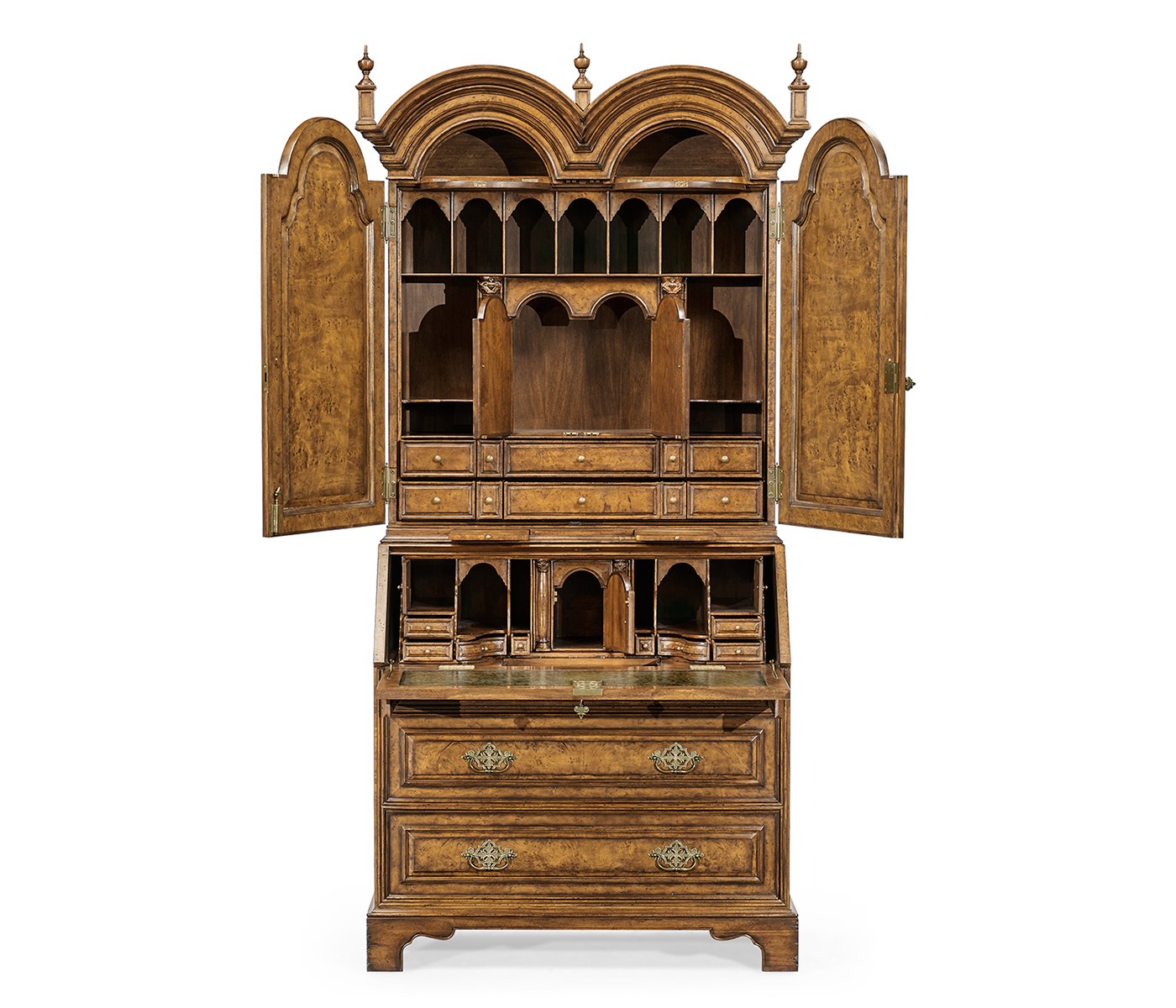 Queen Anne Pollard Bureau Cabinet with Mirrored Doors