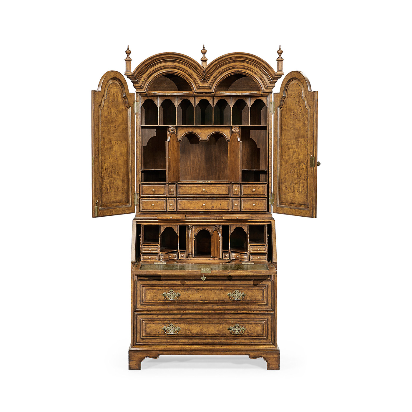 Queen Anne Pollard Bureau Cabinet with Mirrored Doors