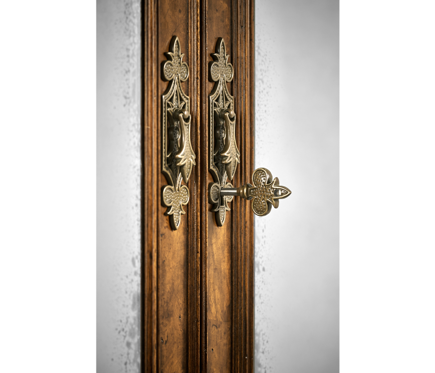 Queen Anne Pollard Bureau Cabinet with Mirrored Doors