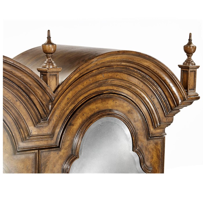 Queen Anne Pollard Bureau Cabinet with Mirrored Doors