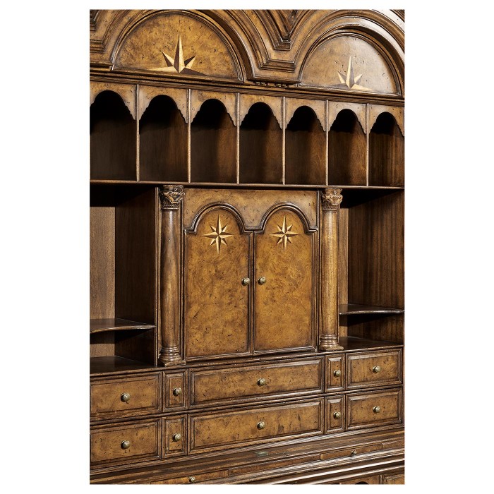 Queen Anne Pollard Bureau Cabinet with Mirrored Doors