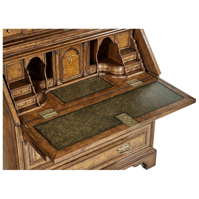 Queen Anne Pollard Bureau Cabinet with Mirrored Doors