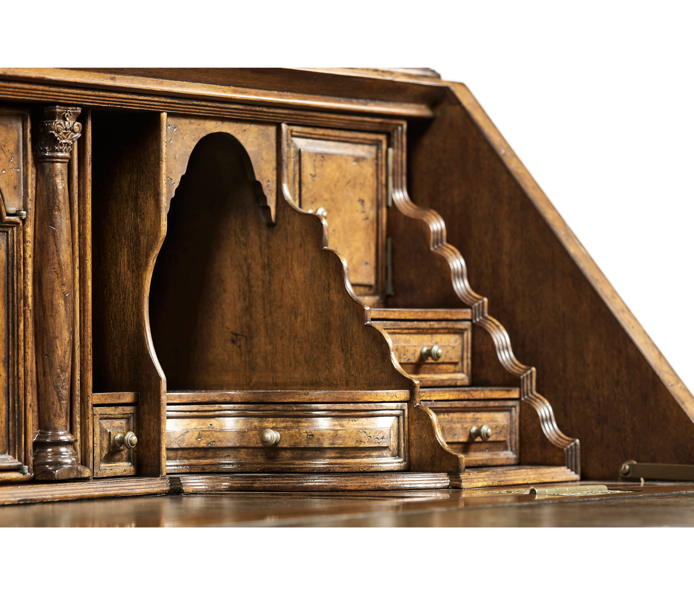 Queen Anne Pollard Bureau Cabinet with Mirrored Doors