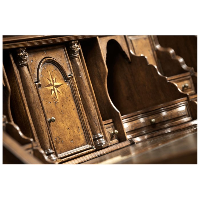 Queen Anne Pollard Bureau Cabinet with Mirrored Doors