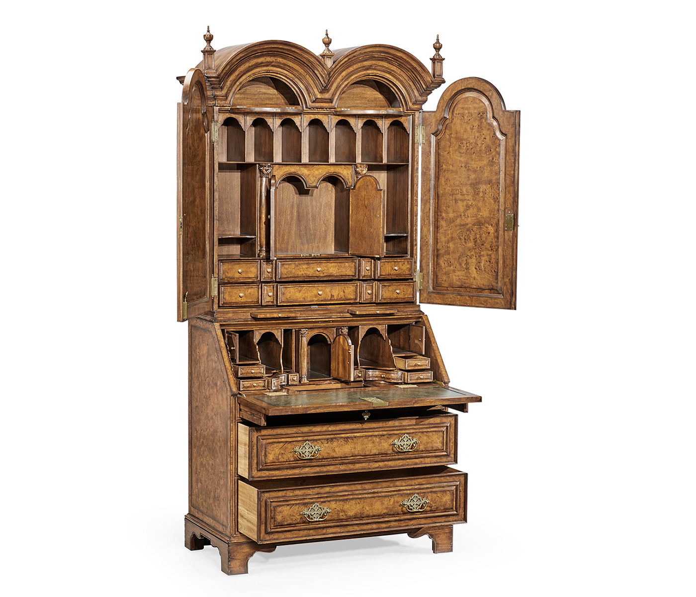 Queen Anne Pollard Bureau Cabinet with Mirrored Doors