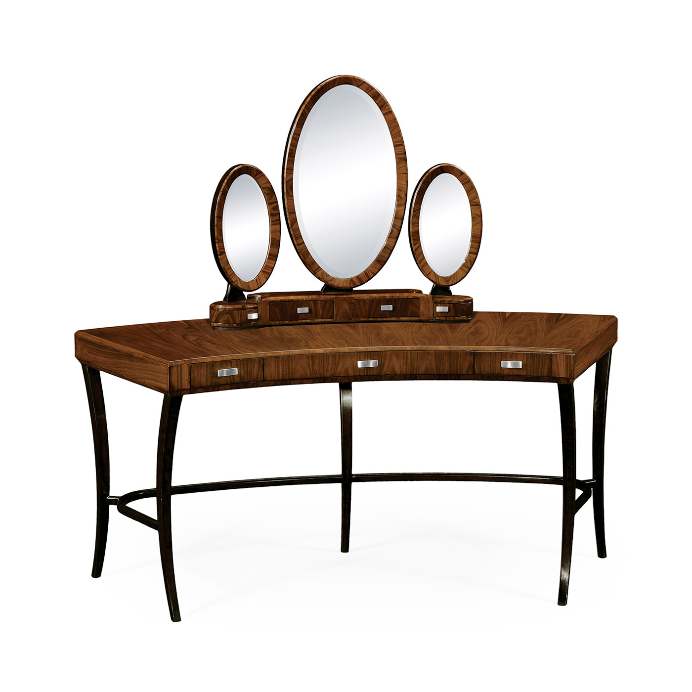 Art Deco style triple dressing mirror with stainless steel