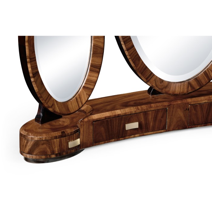 Art Deco style triple dressing mirror with brass (Satin)