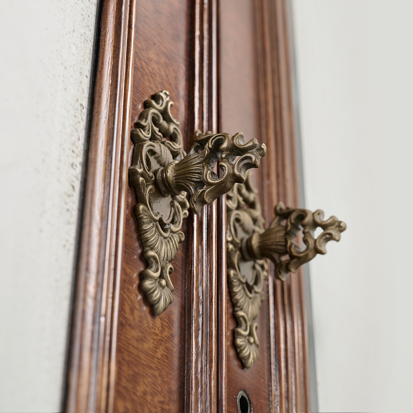 Queen Anne Walnut Bureau with Chinoiserie Interior & Mirrored Doors