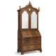 Queen Anne Walnut Bureau with Chinoiserie Interior & Mirrored Doors