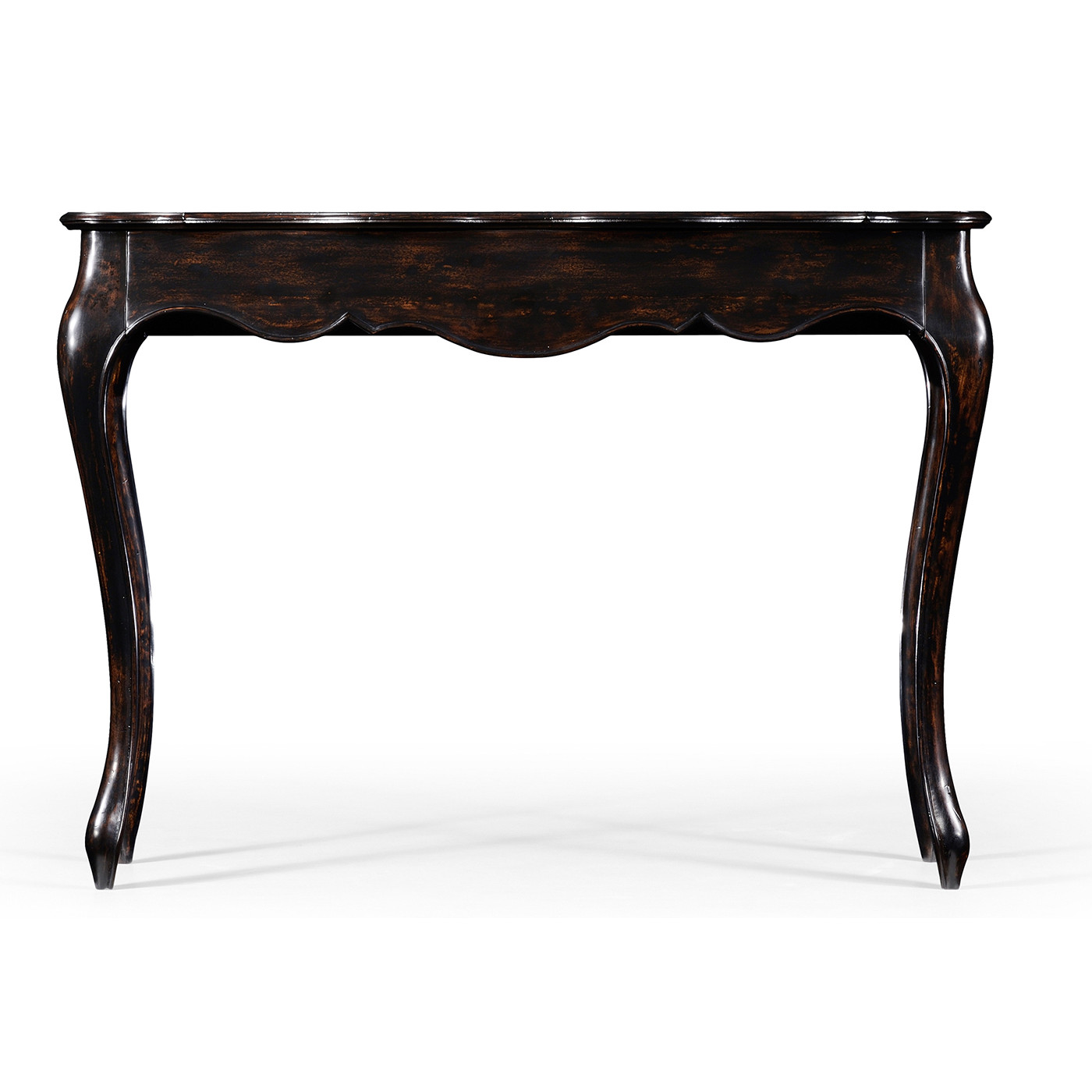 French style black finish console parquet top