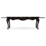 French style black finish coffee table parquet top