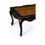 French style black finish coffee table parquet top