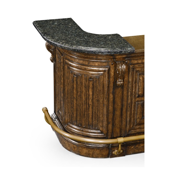 Linenfold Dark Oak Home Bar