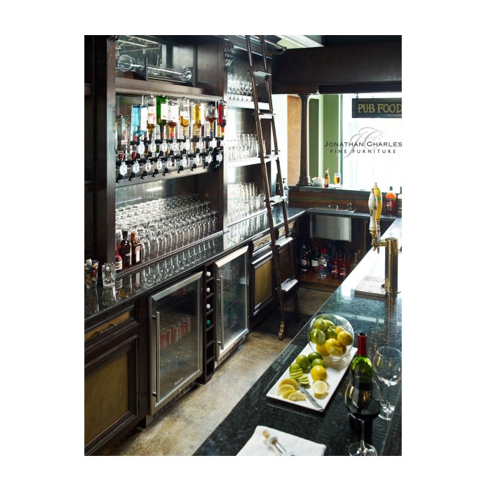 Linenfold Dark Oak Home Bar