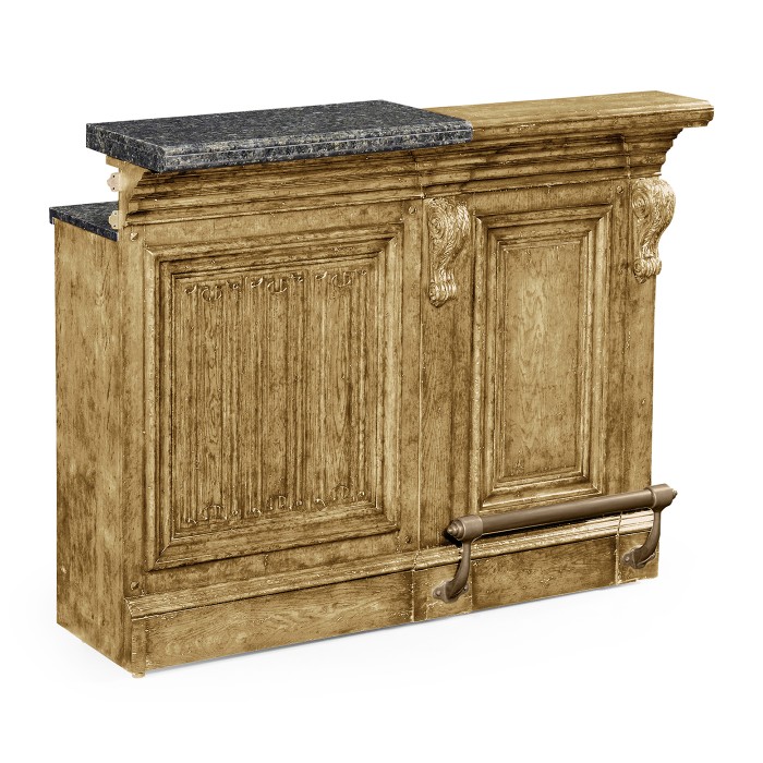 Hinged Door Panel for Linenfold Natural Oak Home Bar
