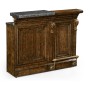 Hinged Door Panel for Linenfold Dark Oak Home Bar