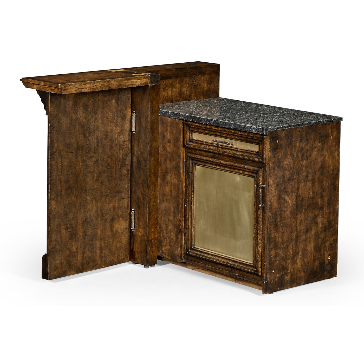 Hinged Door Panel for Linenfold Dark Oak Home Bar