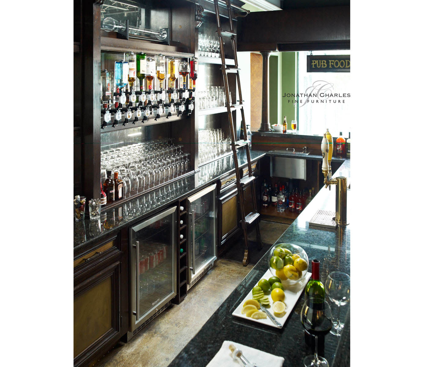 Hinged Door Panel for Linenfold Dark Oak Home Bar