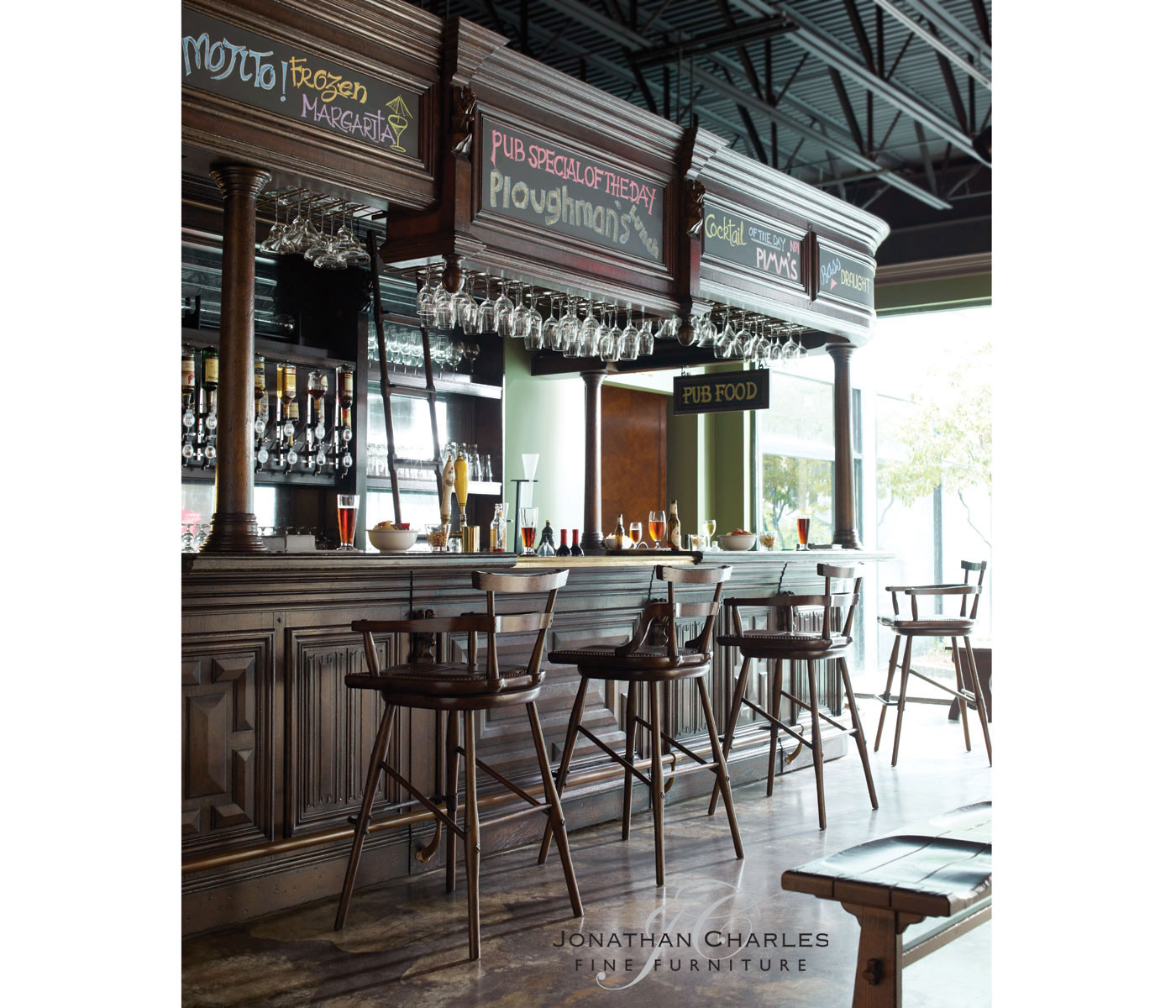 Hinged Door Panel for Linenfold Dark Oak Home Bar